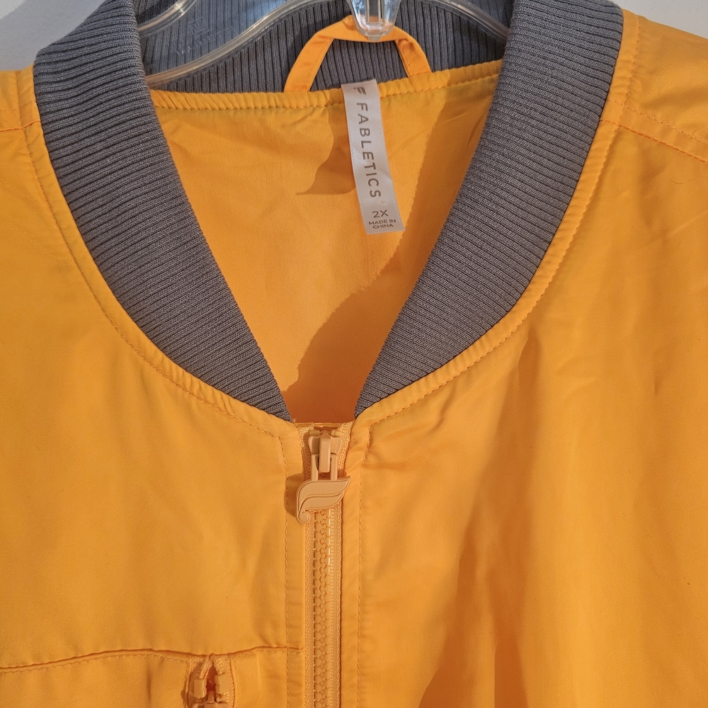 Fabletics Orange Bomber Jacket Lightweight Spring… - image 2